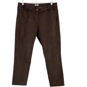J.Jill Bootcut Corduroy Pants Women 12P 12 Petite Chocolate Brown Casual Stretch